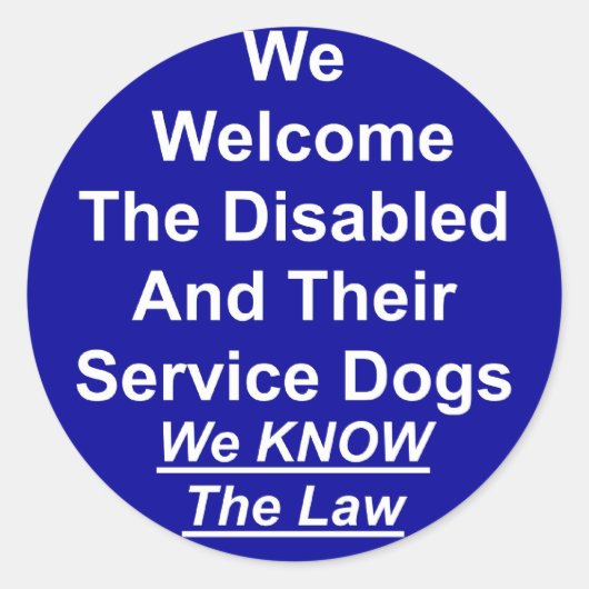 Rond Sticker pour chien de service d'accueil (Devant)