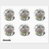 Rond Sticker pour chien de Terrier de race mixte mignon (Feuille)