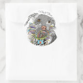 Rond Sticker pour chien de Terrier de race mixte mignon (Sac)