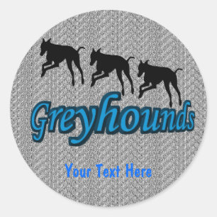 Rond Sticker pour chien Greyhound Silhouettes