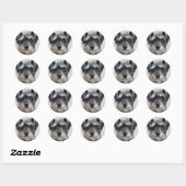 Rond Sticker pour chien Schnauzer (Feuille)