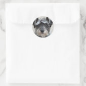 Rond Sticker pour chien Schnauzer (Sac)