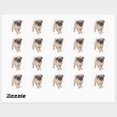 Rond Sticker pour chiot carlin (Feuille)