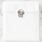 Rond Sticker pour chiot Cavachon adorable : Cute Mixte (Sac)