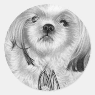 Rond Sticker pour chiot pour cloches en argent