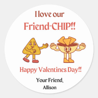 Rond Sticker pour Chip Valentine pour la fête de classe