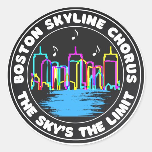 Rond Sticker pour choeur Skyline de Boston (Devant)