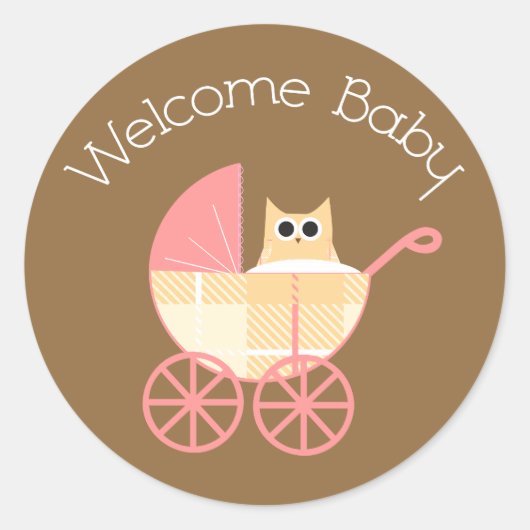 Rond Sticker pour chouette de bienvenue (Devant)
