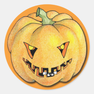 Rond Sticker pour Citrouille de marque ou de traitement