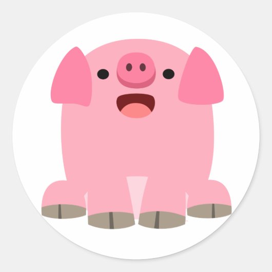 Rond Sticker pour cochon à cartons mignon (Devant)