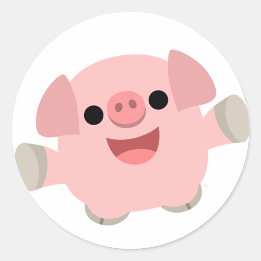 Rond Sticker pour cochon de dessin (Devant)