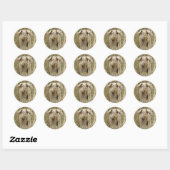 Rond Sticker pour cochon mignon (Feuille)