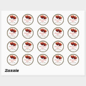 Rond Sticker pour confiture de fraises Coeurs (Feuille)
