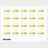 Rond Sticker pour cycle de vie papillon Métamorphose (Feuille)