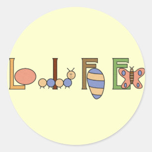 Rond Sticker pour cycle de vie papillon Métamorphose