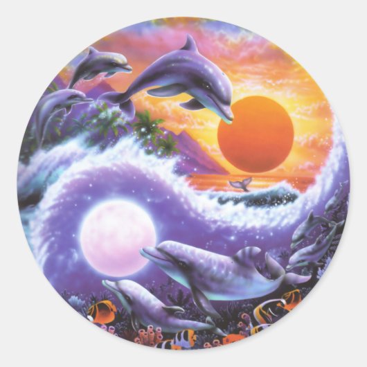 Rond Sticker pour dauphins (Devant)
