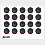 Rond Sticker pour design drapeau américain Patriotic Yo (Feuille)