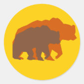 Rond Sticker pour deux ours Brown (Devant)