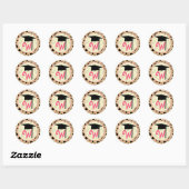Rond Sticker pour diplôme - Monogramme Empreinte de léo (Feuille)