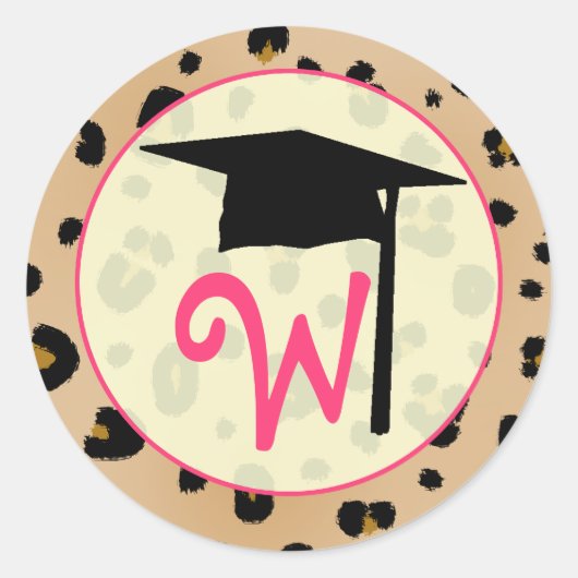 Rond Sticker pour diplôme - Monogramme Empreinte de léo (Devant)
