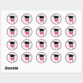 Rond Sticker pour diplôme - Monogrammed polka dot stick (Feuille)