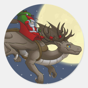 Rond Sticker pour dragon de Noël