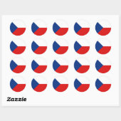 Rond Sticker pour drapeau Czechia Fisheye (Feuille)