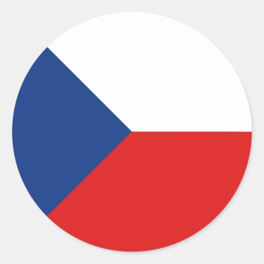 Rond Sticker pour drapeau Czechia Fisheye (Devant)