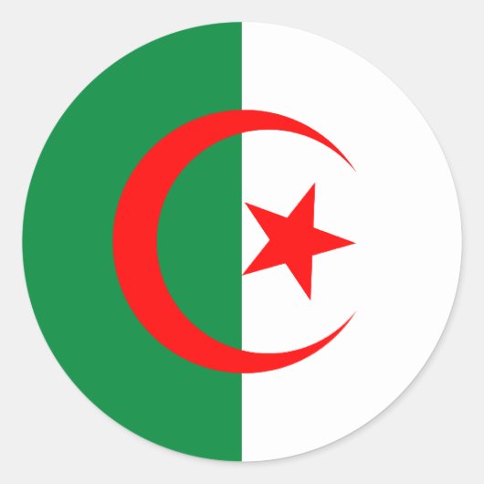 Rond Sticker pour drapeau d'Algérie (Devant)