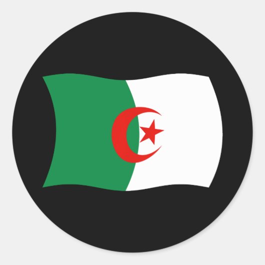Rond Sticker pour drapeau d'Algérie (Devant)