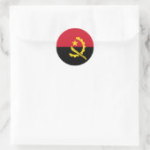 Rond Sticker pour drapeau de l'Angola (Sac)