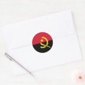 Rond Sticker pour drapeau de l'Angola (Enveloppe)