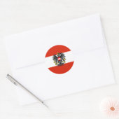 Rond Sticker pour drapeau de l'État d'Autriche (Enveloppe)