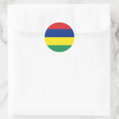 Rond Sticker pour drapeau de l'île Maurice (Sac)