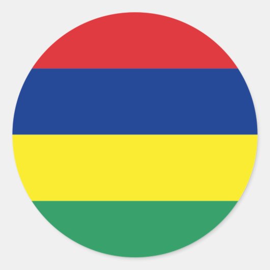 Rond Sticker pour drapeau de l'île Maurice (Devant)