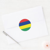 Rond Sticker pour drapeau de l'île Maurice (Enveloppe)