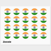 Rond Sticker pour drapeau de l'Inde (Feuille)