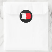Rond Sticker pour drapeau de Malte (Sac)