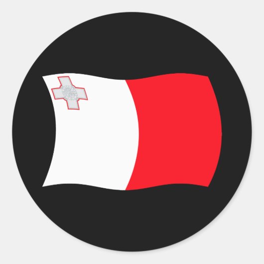 Rond Sticker pour drapeau de Malte (Devant)