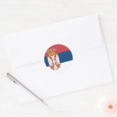 Rond Sticker pour drapeau de Serbie (Enveloppe)