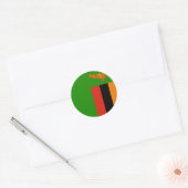 Rond Sticker pour drapeau de Zambie (Enveloppe)