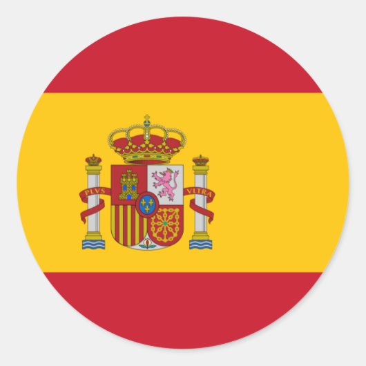 Rond Sticker pour drapeau d'Espagne (Devant)