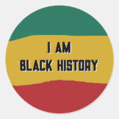 Rond Sticker pour drapeau d'histoire noire (Devant)