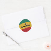 Rond Sticker pour drapeau d'histoire noire (Enveloppe)