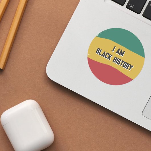 Rond Sticker pour drapeau d'histoire noire