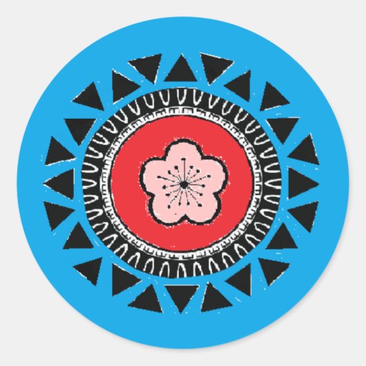Rond Sticker pour drapeau d'inspiration aborigène de Ta (Devant)