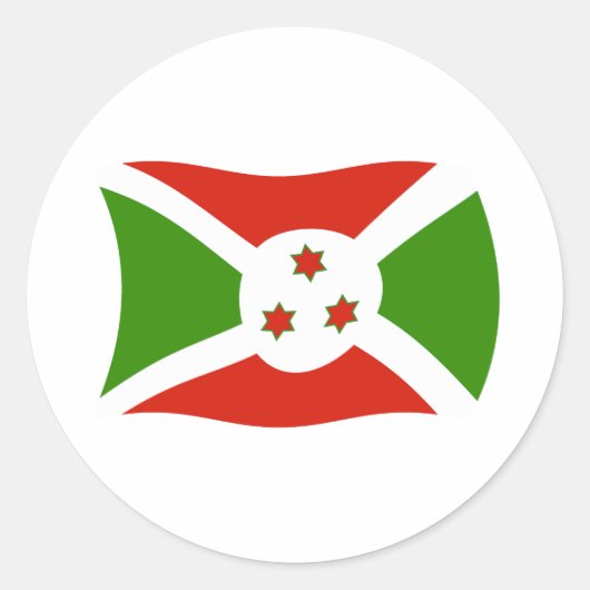 Rond Sticker pour drapeau du Burundi (Devant)