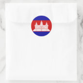 Rond Sticker pour drapeau du Cambodge (Sac)