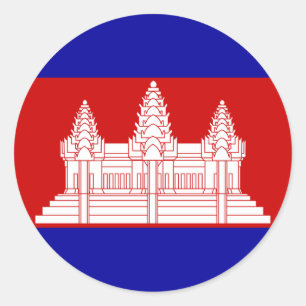 Rond Sticker pour drapeau du Cambodge