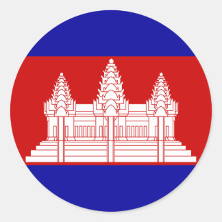 Rond Sticker pour drapeau du Cambodge